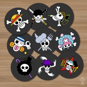 Stickers Colección Logos One Piece x9 unidades